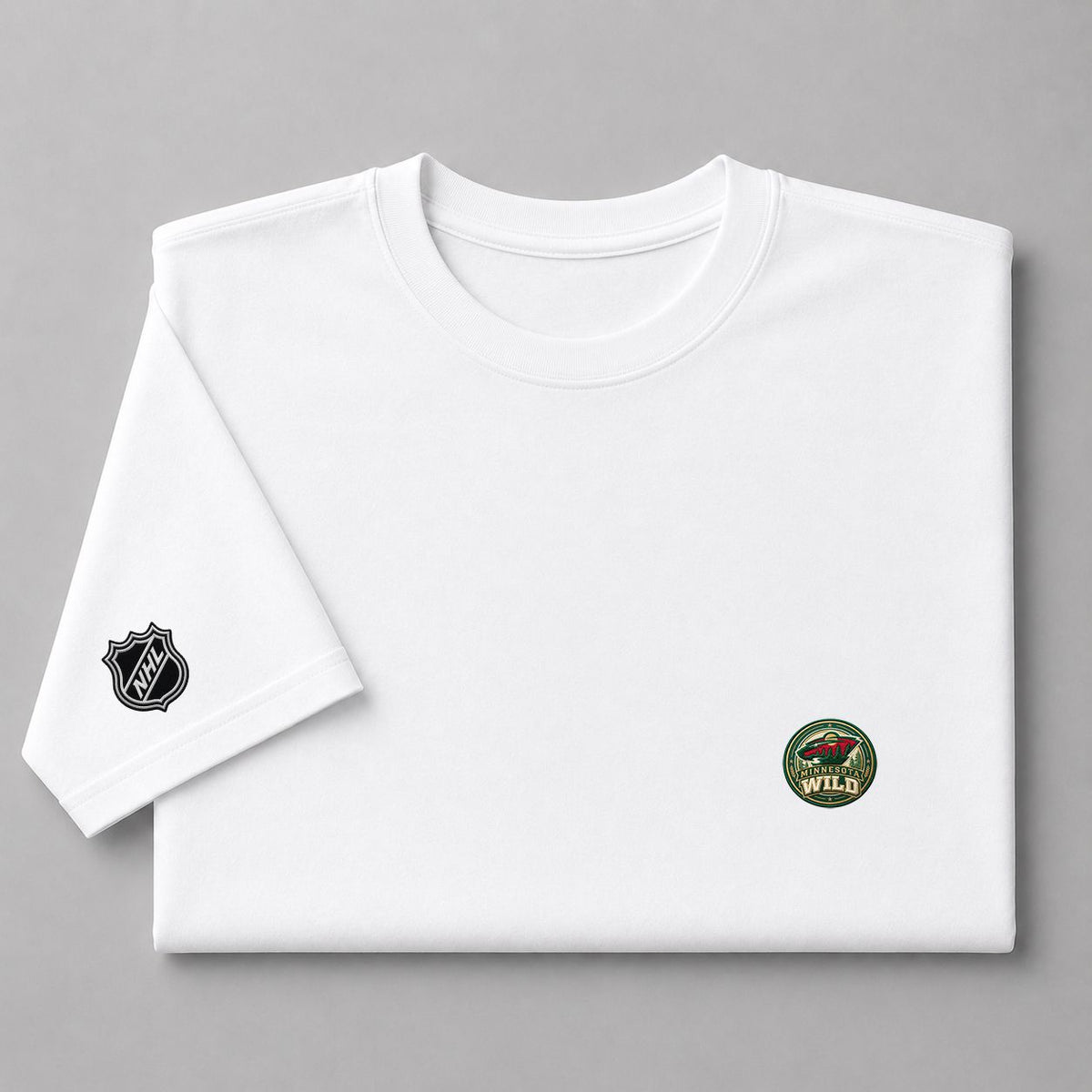 042 Minnesota Wild Puff Embroidered Logo T-Shirt - Unisex Short Sleeve Tee