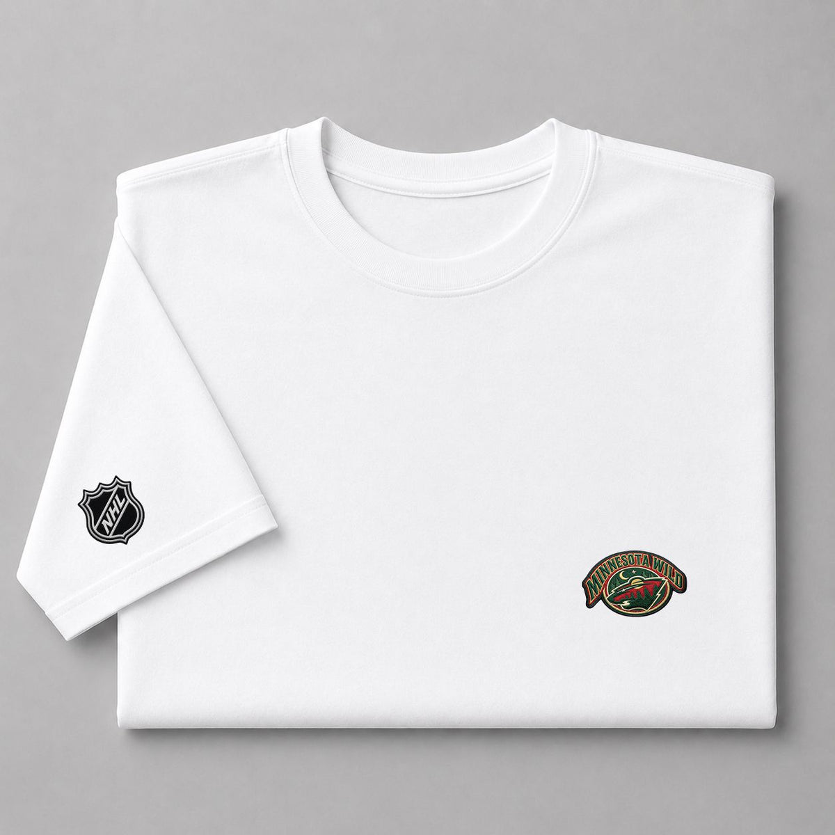 042 Minnesota Wild Puff Embroidered Logo T-Shirt - Unisex Short Sleeve Tee