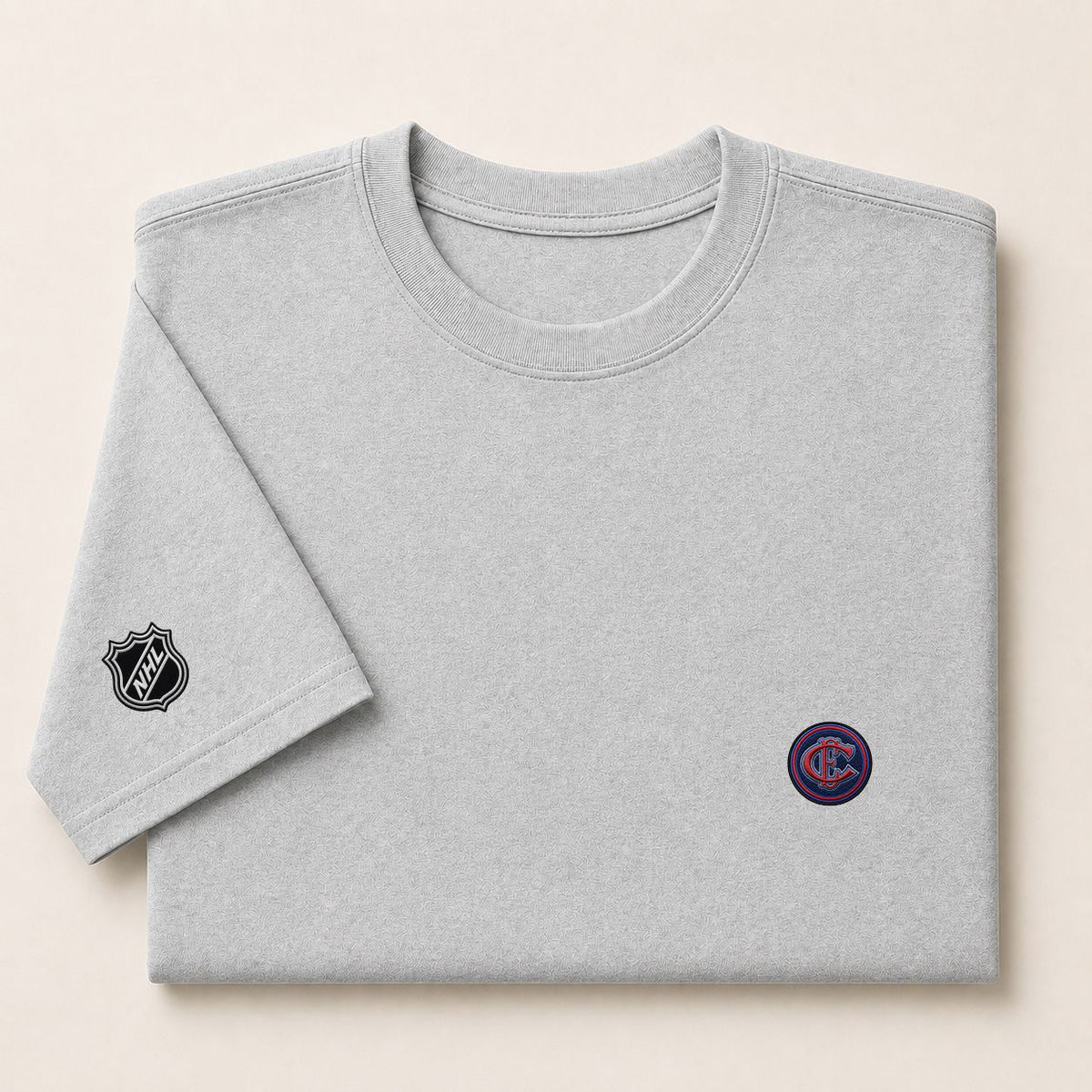 043 Montreal Canadiens Puff Embroidered Logo T-Shirt - Unisex Short Sleeve Tee