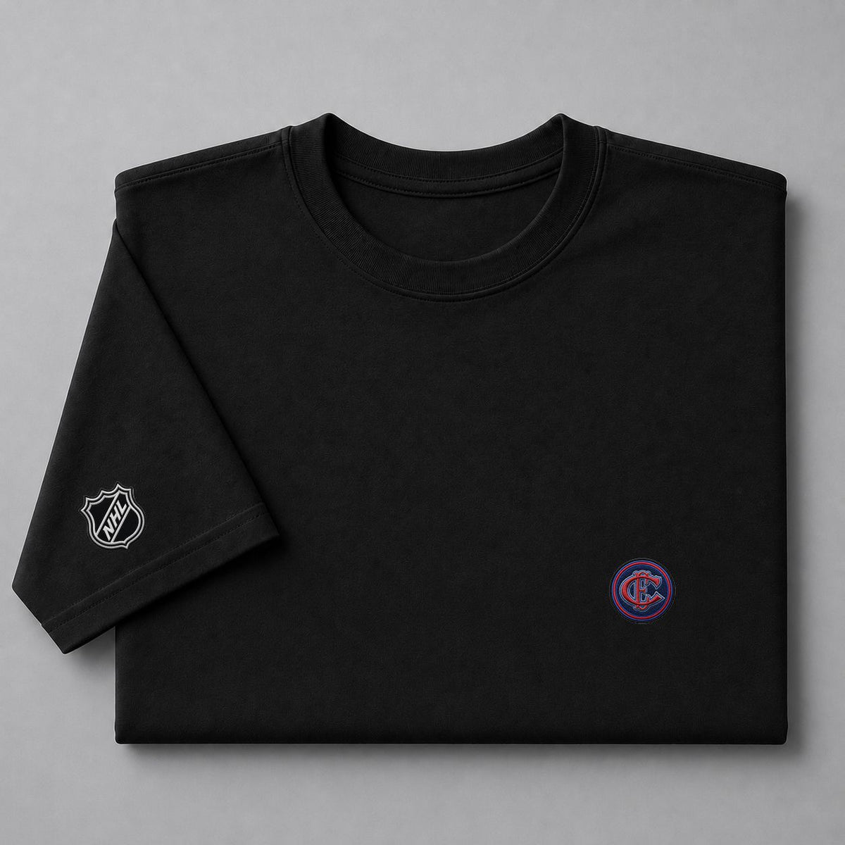 043 Montreal Canadiens Puff Embroidered Logo T-Shirt - Unisex Short Sleeve Tee