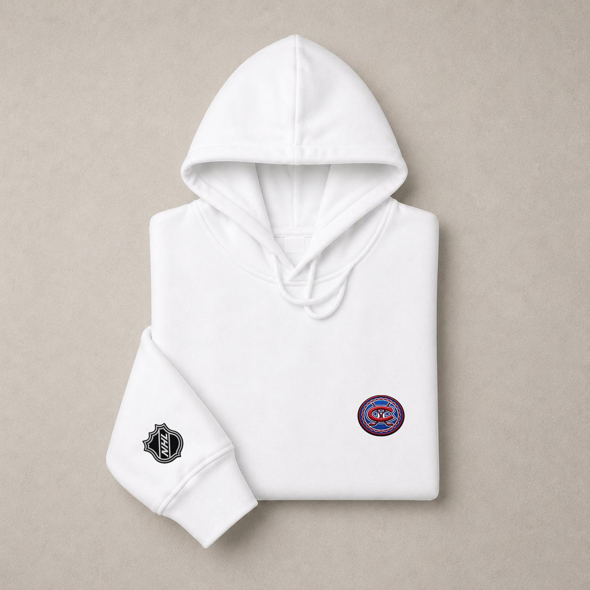 043 Montreal Canadiens Pullover Hoodie - Embroidered Logo Fleece Sweatshirt
