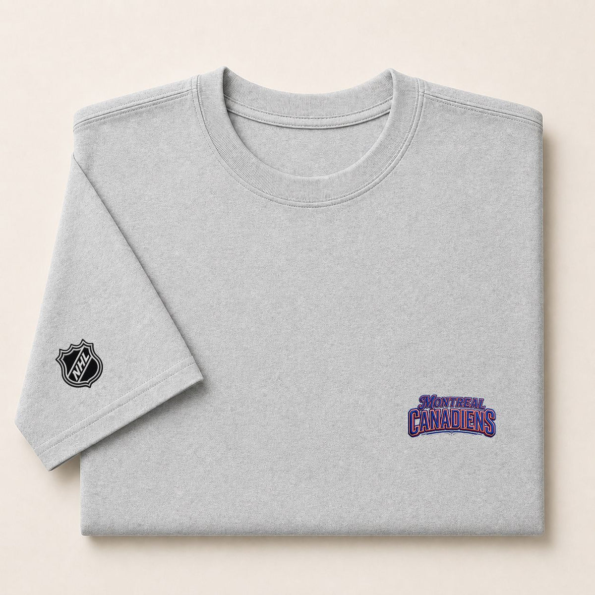 044 Montreal Canadiens Puff Embroidered Logo T-Shirt - Unisex Short Sleeve Tee