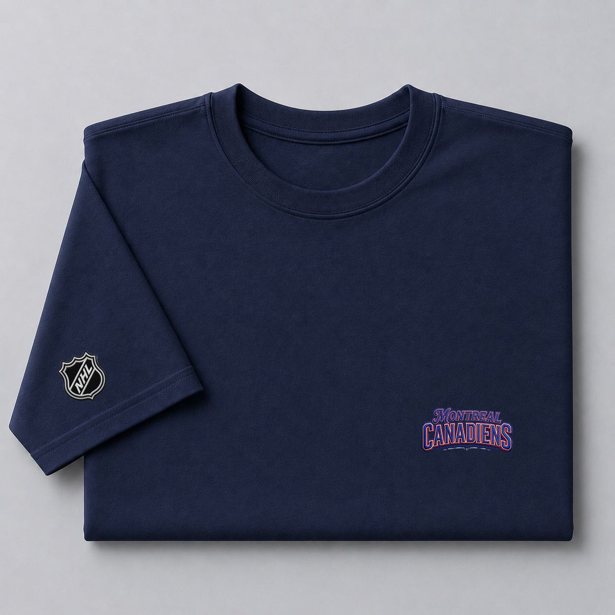 044 Montreal Canadiens Puff Embroidered Logo T-Shirt - Unisex Short Sleeve Tee