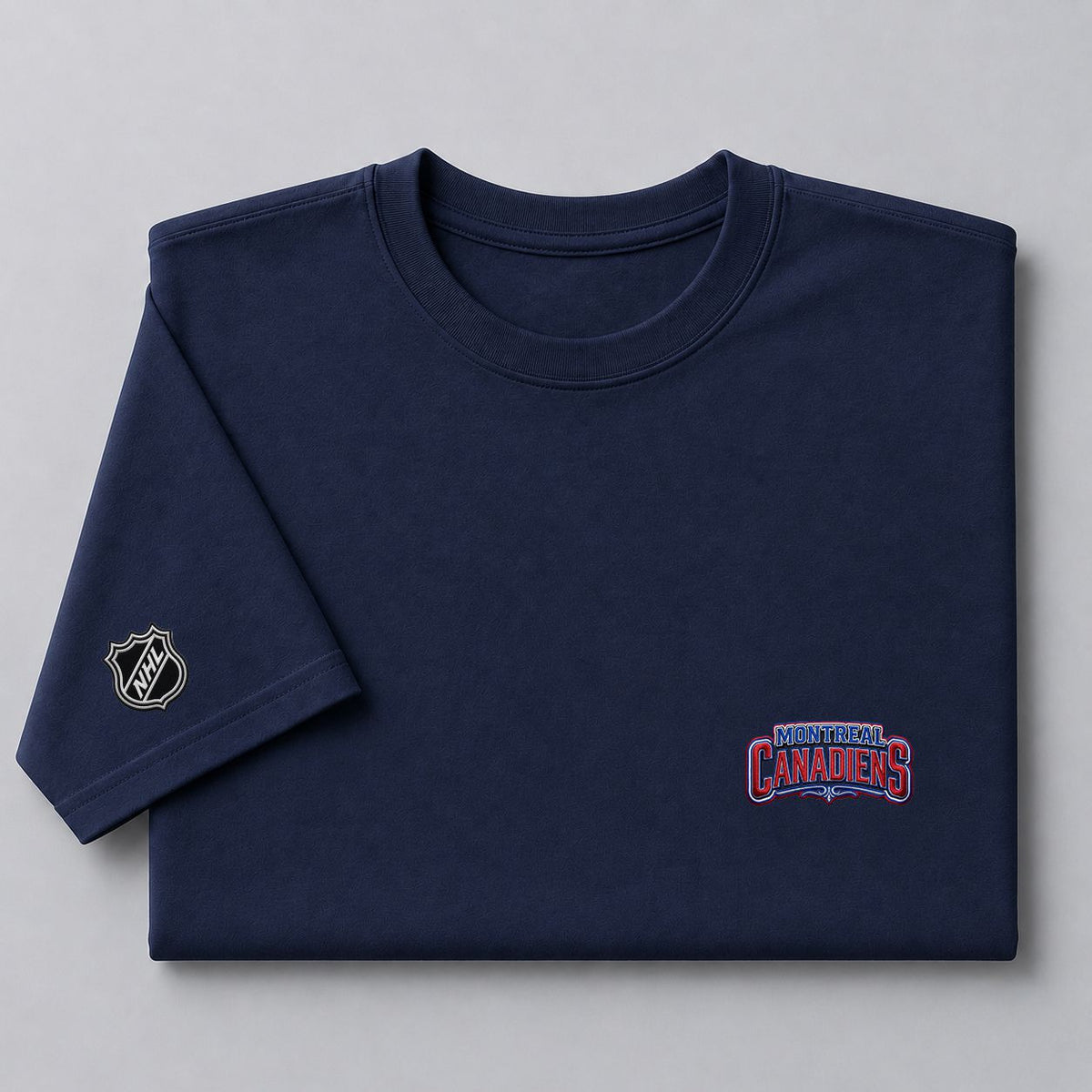044 Montreal Canadiens Puff Embroidered Logo T-Shirt - Unisex Short Sleeve Tee