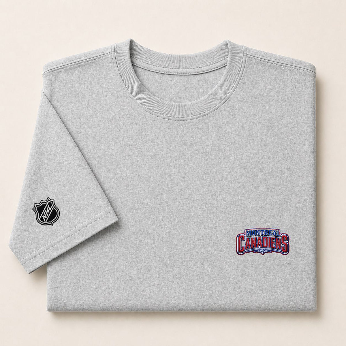 044 Montreal Canadiens Puff Embroidered Logo T-Shirt - Unisex Short Sleeve Tee