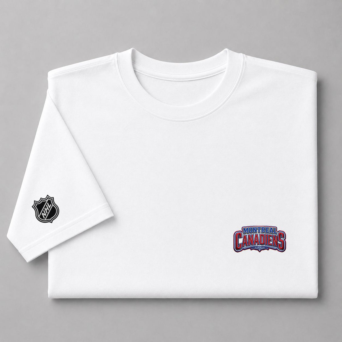 044 Montreal Canadiens Puff Embroidered Logo T-Shirt - Unisex Short Sleeve Tee