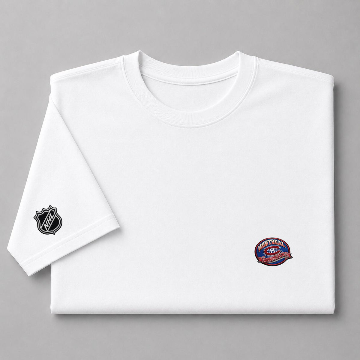 045 Montreal Canadiens Puff Embroidered Logo T-Shirt - Unisex Short Sleeve Tee