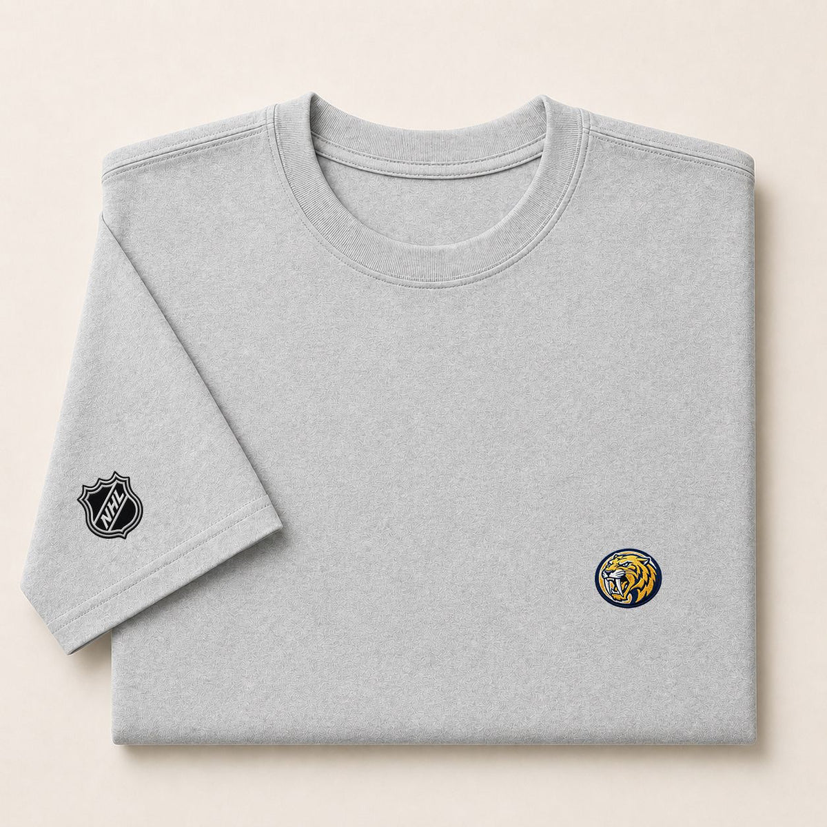 046 Nashville Predators Puff Embroidered Logo T-Shirt - Unisex Short Sleeve Tee
