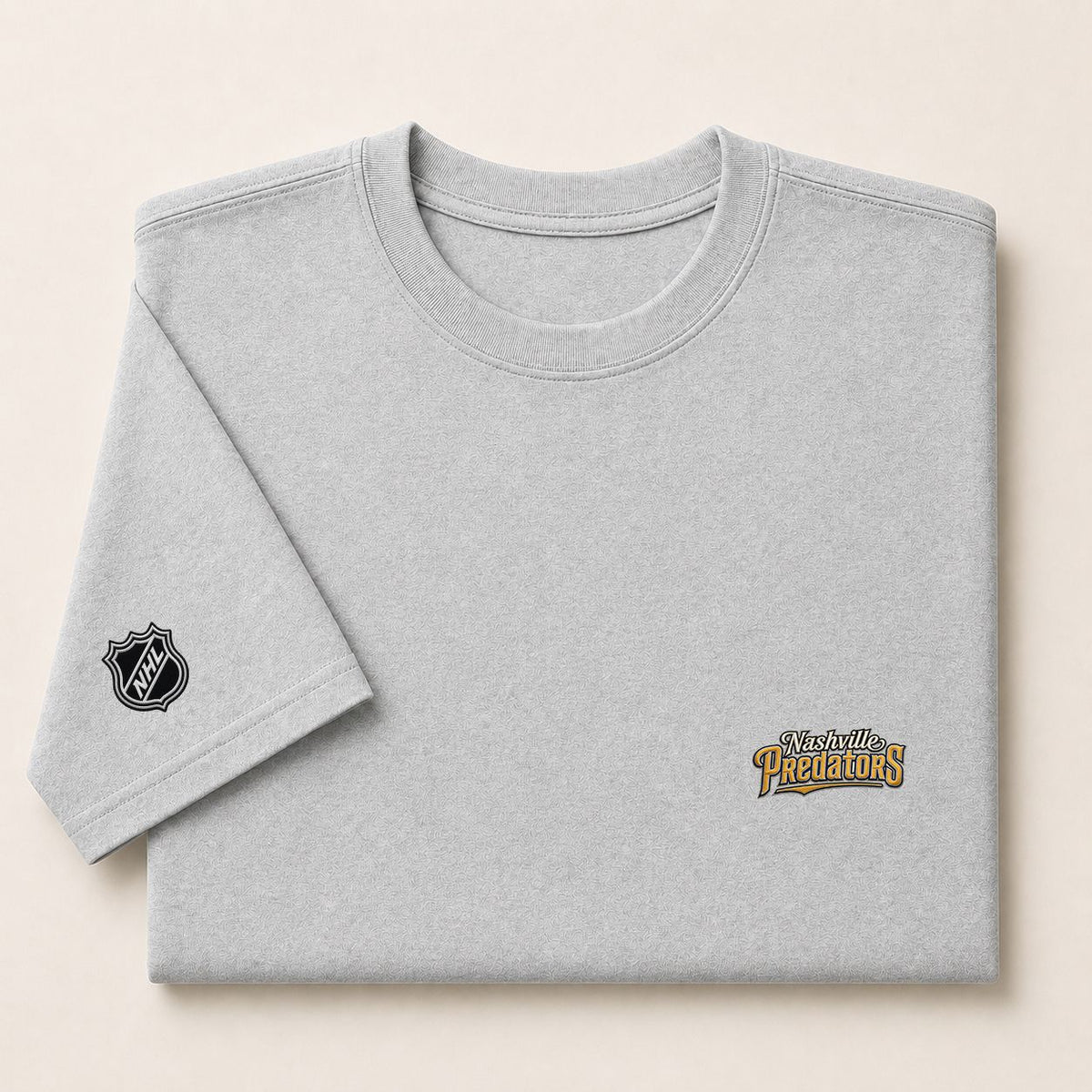 047 Nashville Predators Puff Embroidered Logo T-Shirt - Unisex Short Sleeve Tee