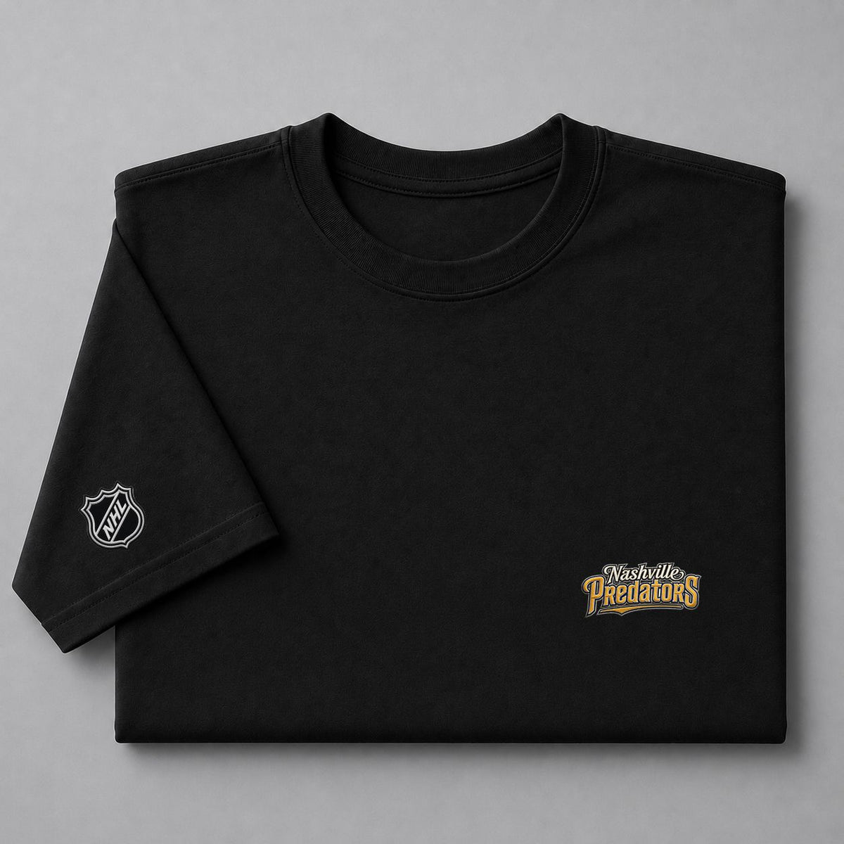 047 Nashville Predators Puff Embroidered Logo T-Shirt - Unisex Short Sleeve Tee