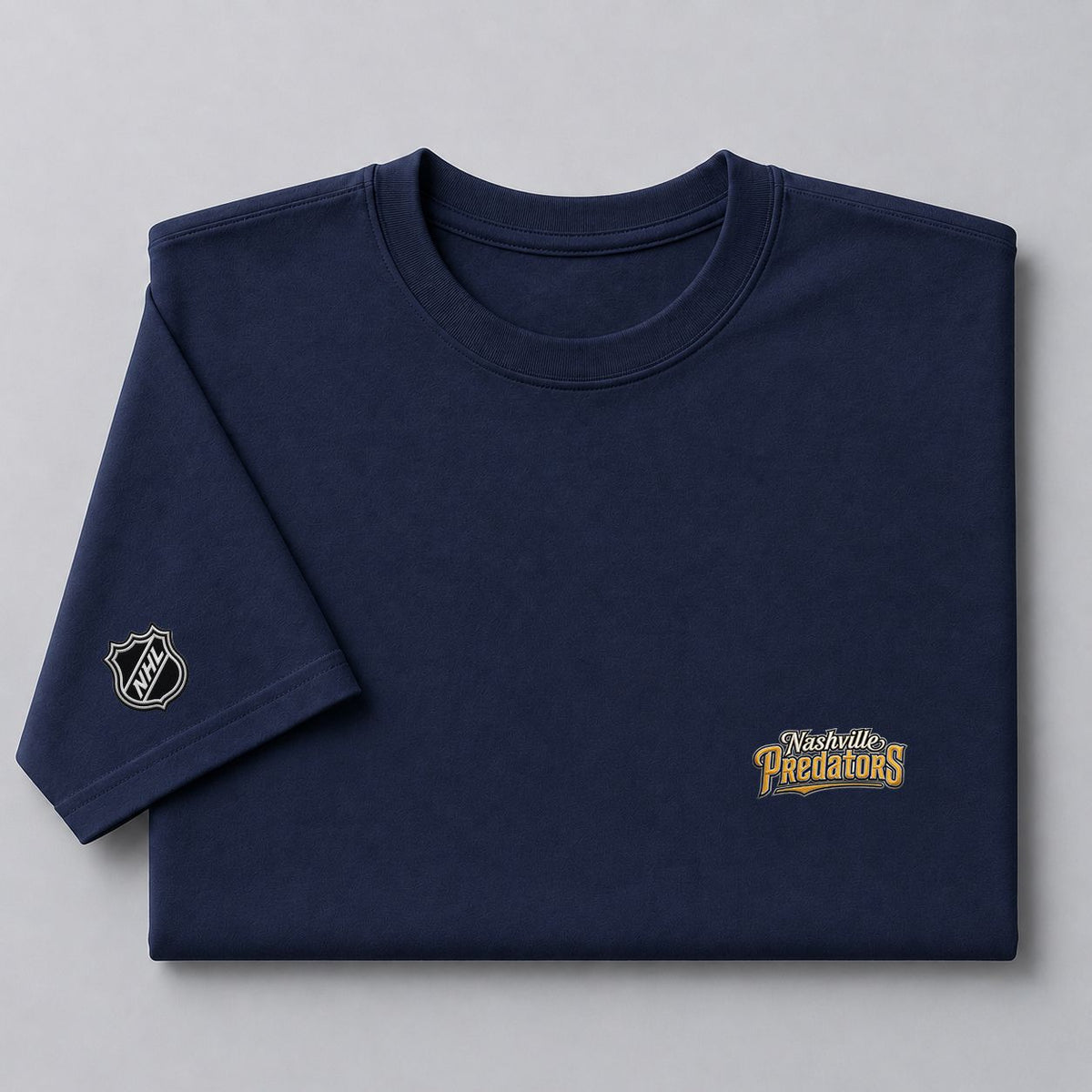 047 Nashville Predators Puff Embroidered Logo T-Shirt - Unisex Short Sleeve Tee