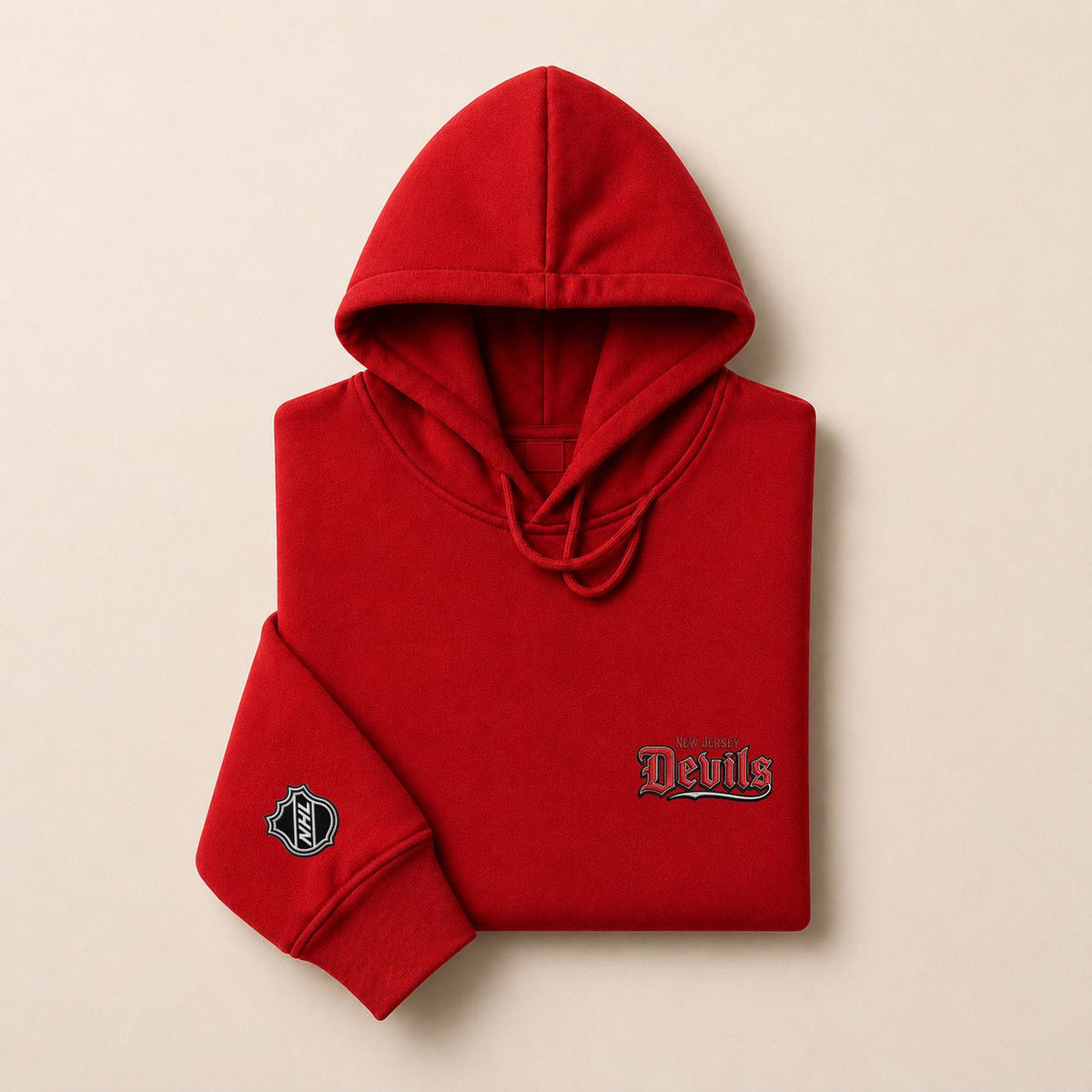 050 New Jersey Devils Pullover Hoodie - Embroidered Logo Fleece Sweatshirt