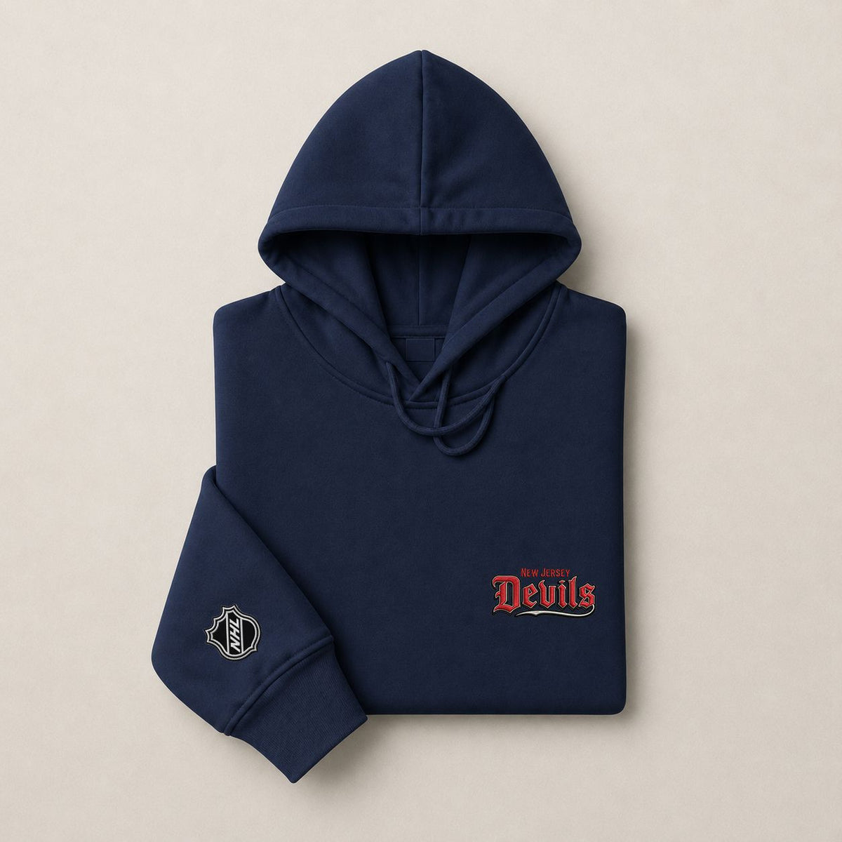 050 New Jersey Devils Pullover Hoodie - Embroidered Logo Fleece Sweatshirt