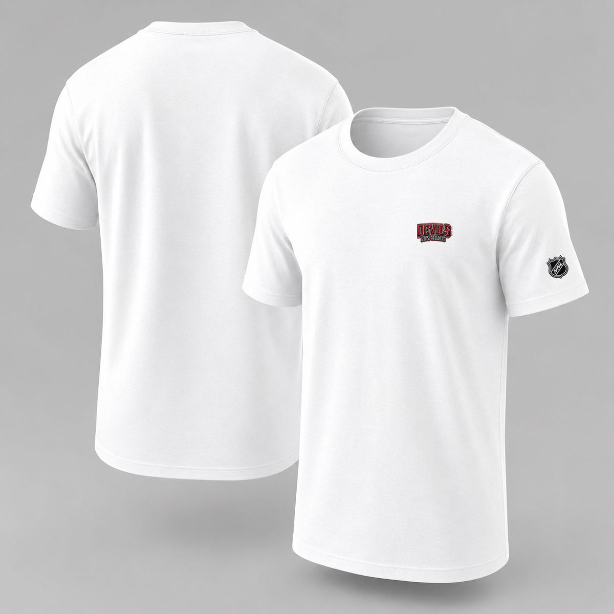 050 New Jersey Devils Puff Embroidered Logo T-Shirt - Unisex Short Sleeve Tee