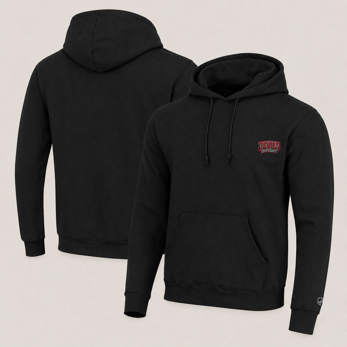 050 New Jersey Devils Pullover Hoodie - Embroidered Logo Fleece Sweatshirt