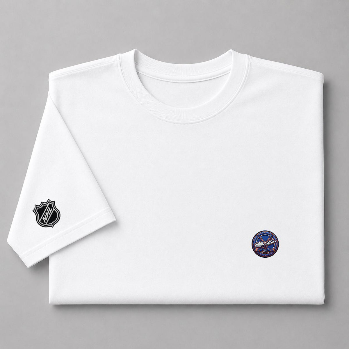 052 New York Islanders Puff Embroidered Logo T-Shirt - Unisex Short Sleeve Tee