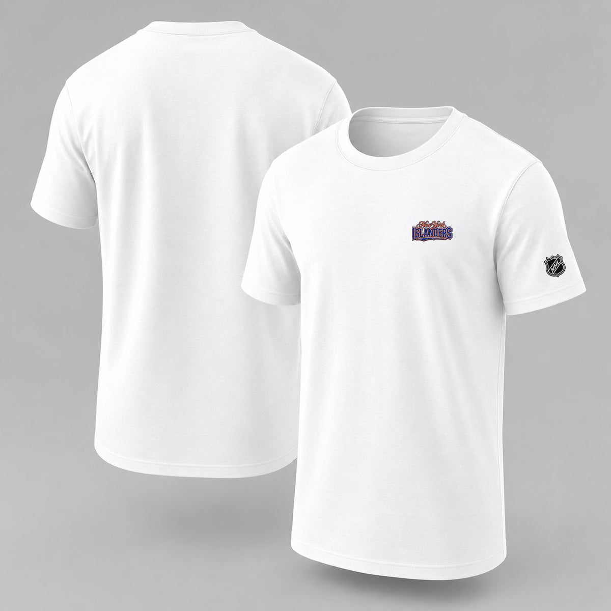 053 New York Islanders Puff Embroidered Logo T-Shirt - Unisex Short Sleeve Tee