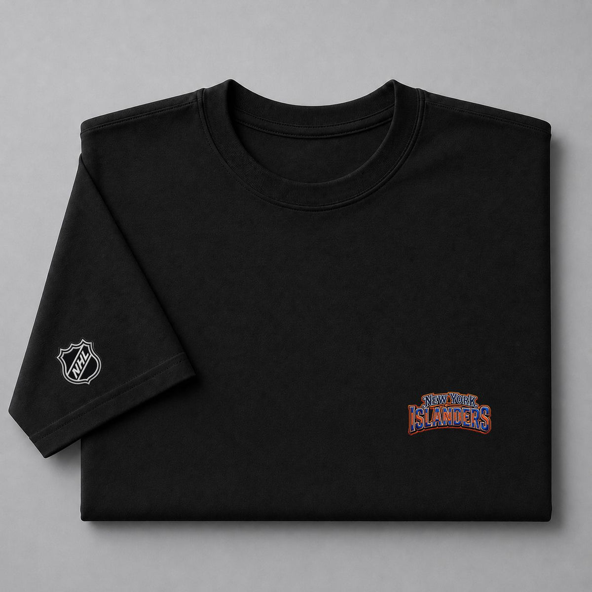053 New York Islanders Puff Embroidered Logo T-Shirt - Unisex Short Sleeve Tee