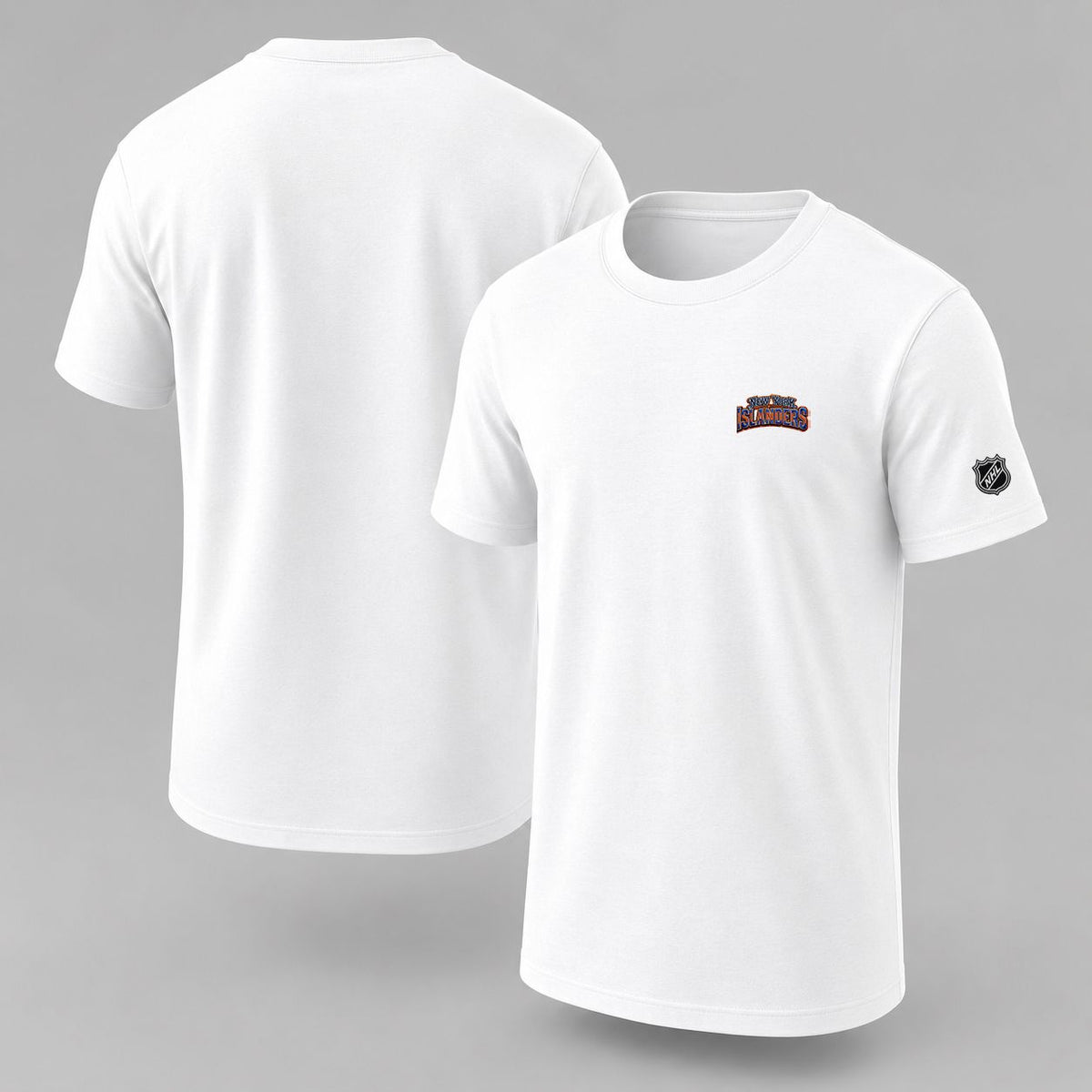 053 New York Islanders Puff Embroidered Logo T-Shirt - Unisex Short Sleeve Tee