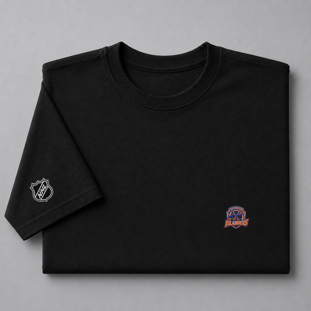 054 New York Islanders Puff Embroidered Logo T-Shirt - Unisex Short Sleeve Tee