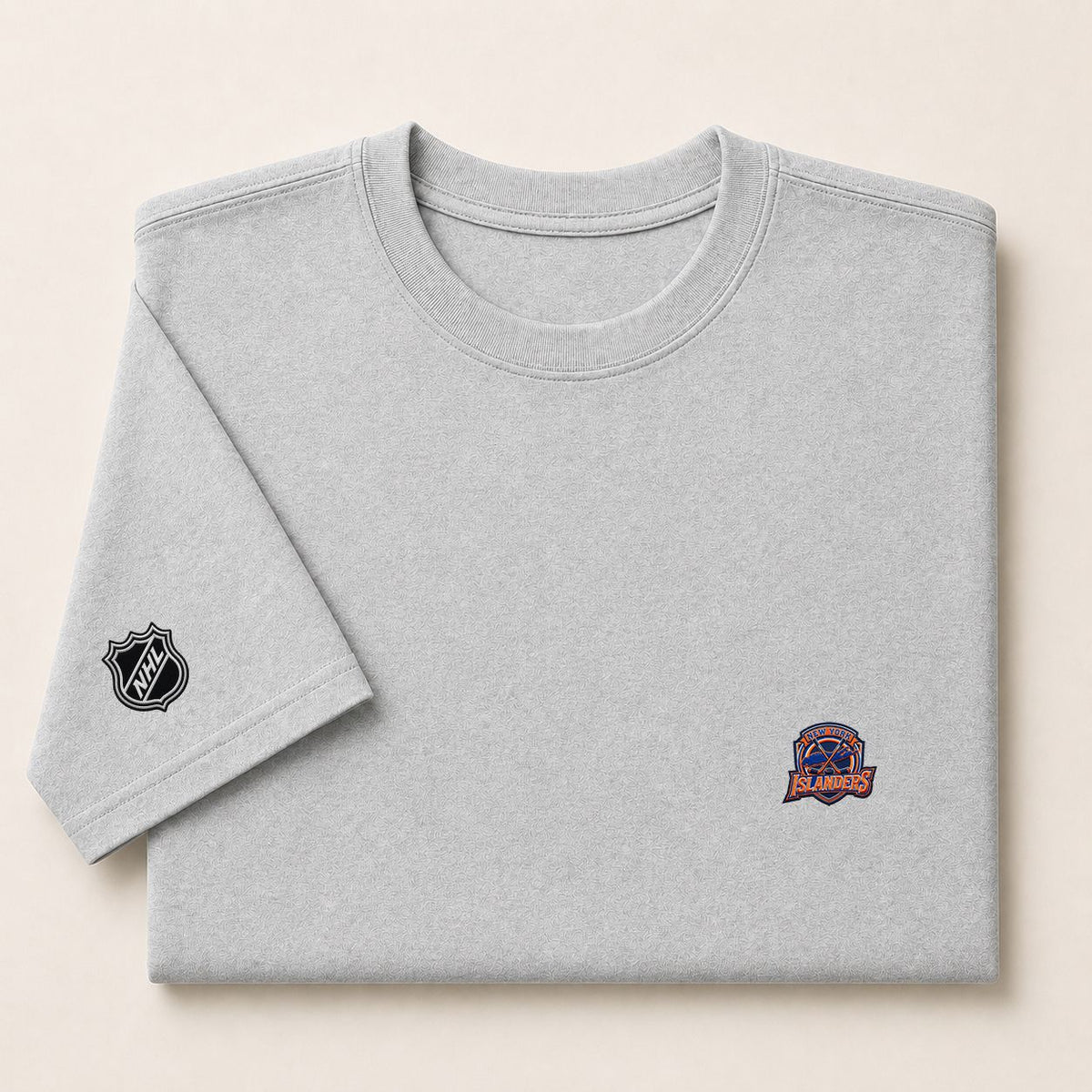 054 New York Islanders Puff Embroidered Logo T-Shirt - Unisex Short Sleeve Tee