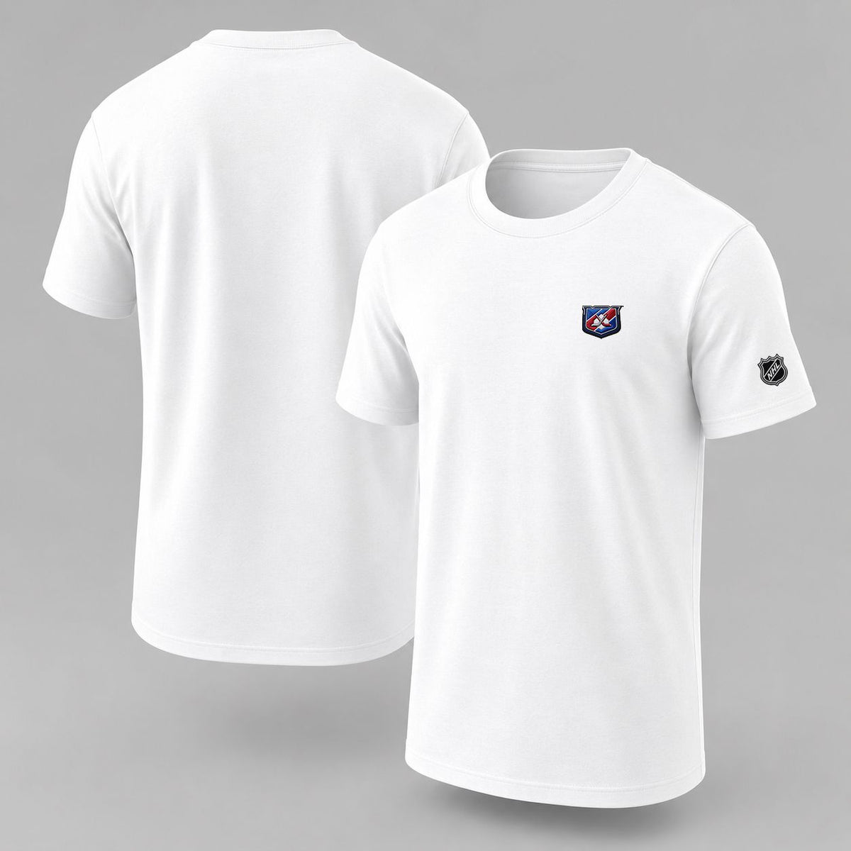 055 New York Rangers Puff Embroidered Logo T-Shirt - Unisex Short Sleeve Tee