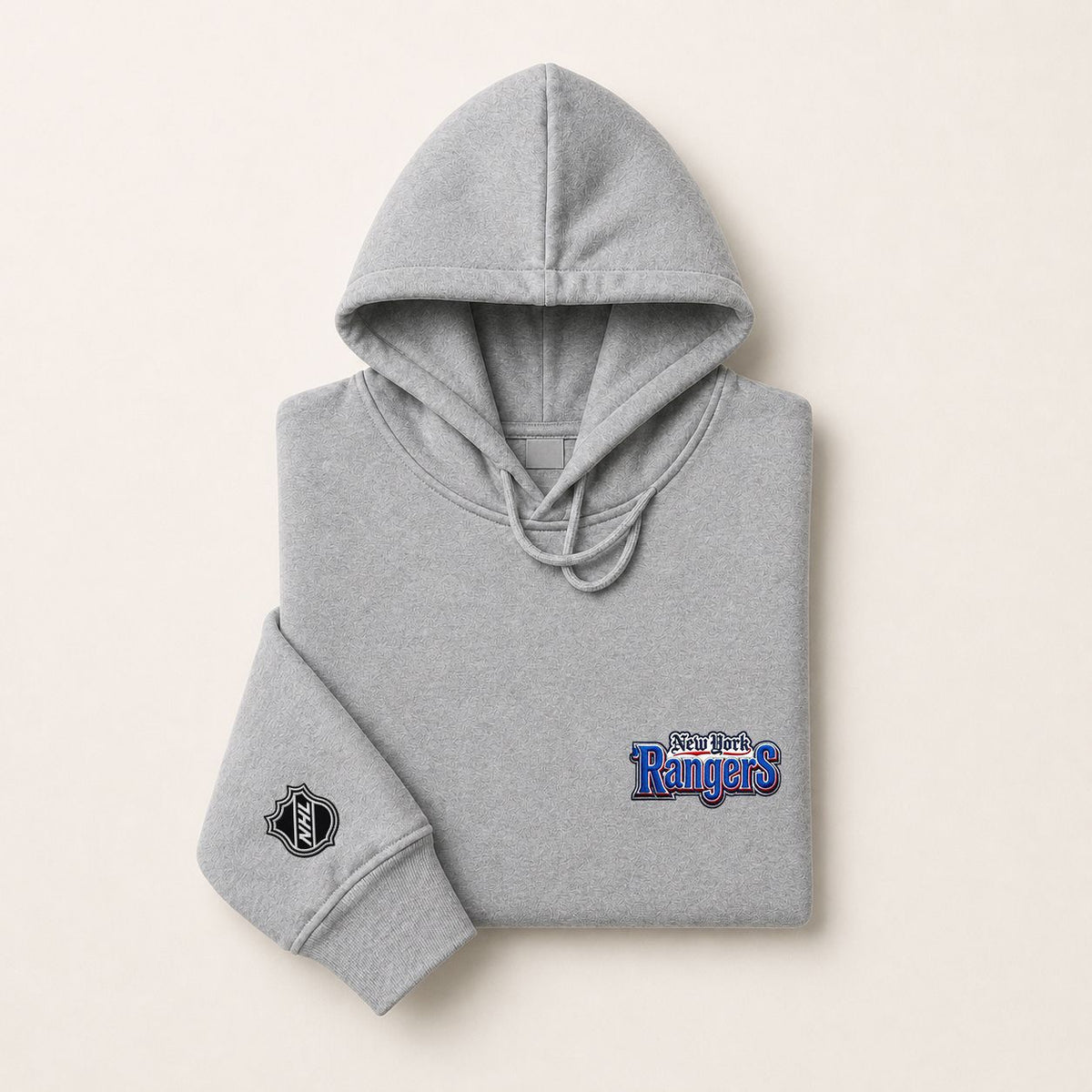 056 New York Rangers Pullover Hoodie - Embroidered Logo Fleece Sweatshirt