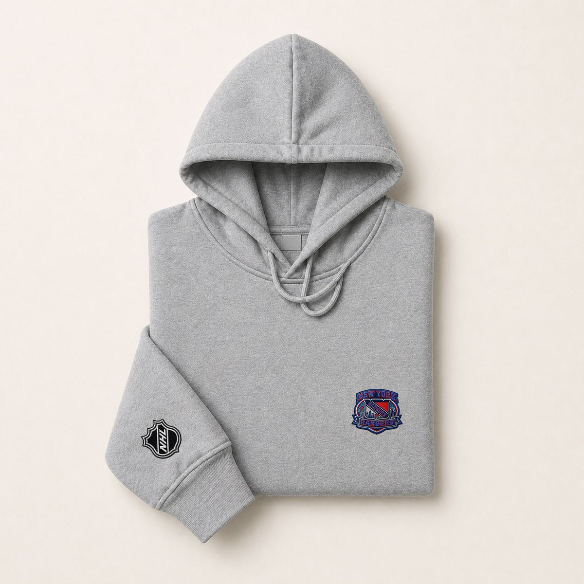 057 New York Rangers Pullover Hoodie - Embroidered Logo Fleece Sweatshirt