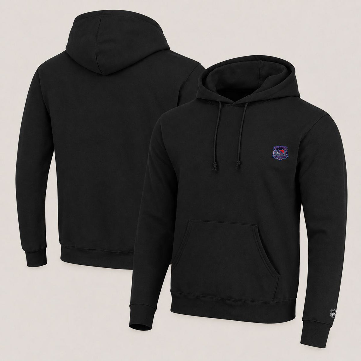 057 New York Rangers Pullover Hoodie - Embroidered Logo Fleece Sweatshirt