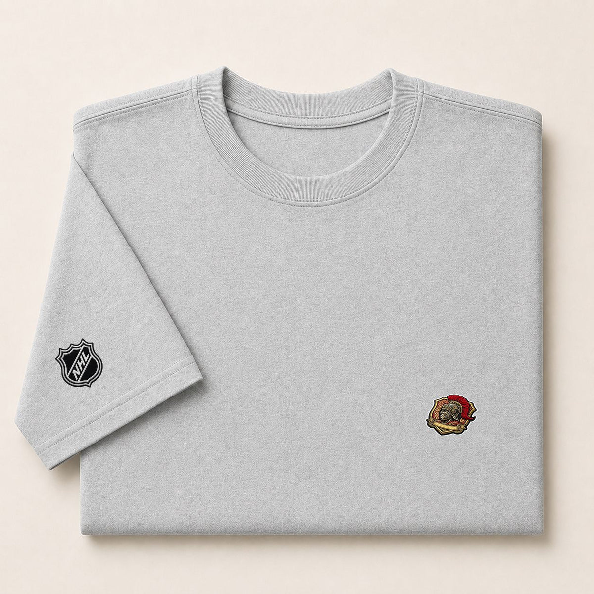 058 Ottawa Senators Puff Embroidered Logo T-Shirt - Unisex Short Sleeve Tee