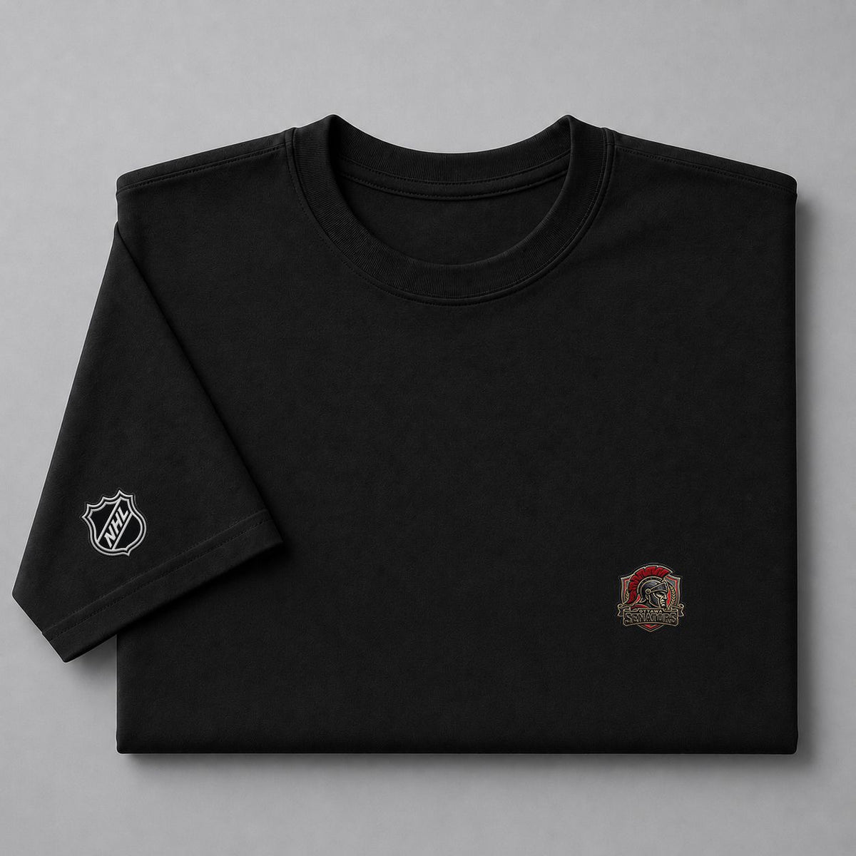 060 Ottawa Senators Puff Embroidered Logo T-Shirt - Unisex Short Sleeve Tee