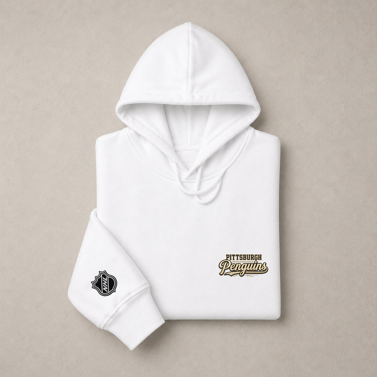 065 Pittsburgh Penguins Pullover Hoodie - Embroidered Logo Fleece Sweatshirt