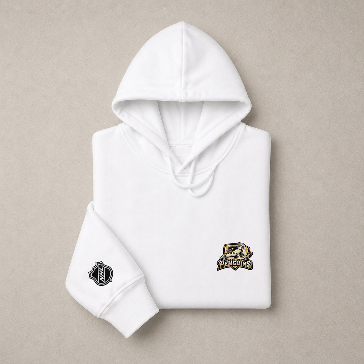 066 Pittsburgh Penguins Pullover Hoodie - Embroidered Logo Fleece Sweatshirt