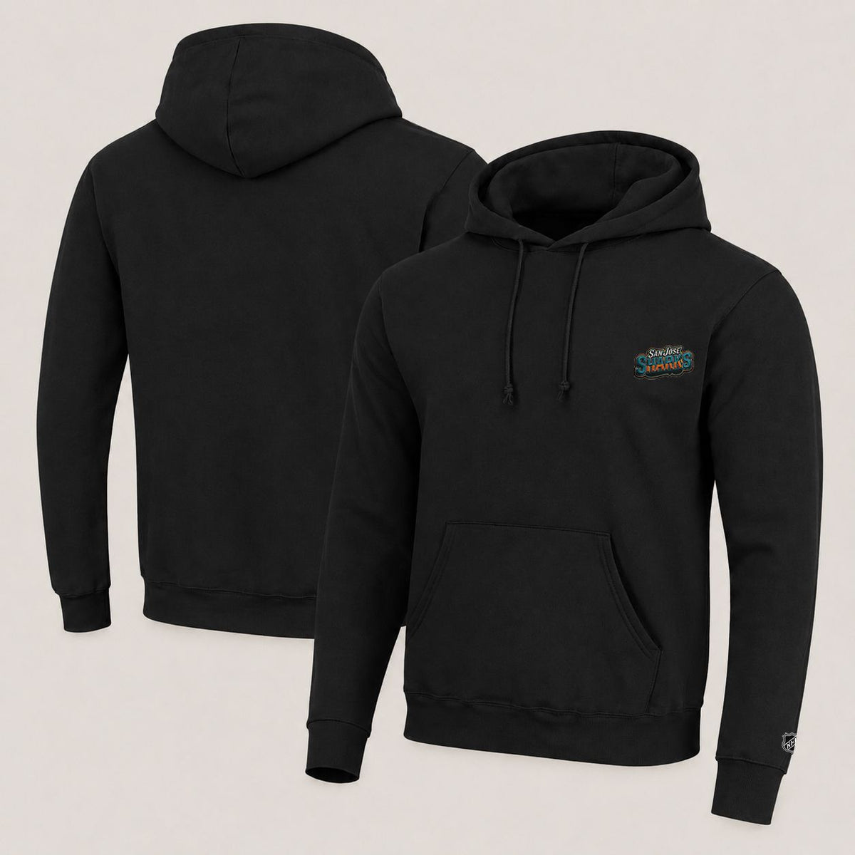 068 San Jose Sharks Pullover Hoodie - Embroidered Logo Fleece Sweatshirt