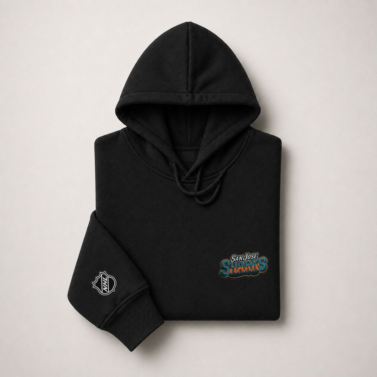 068 San Jose Sharks Pullover Hoodie - Embroidered Logo Fleece Sweatshirt