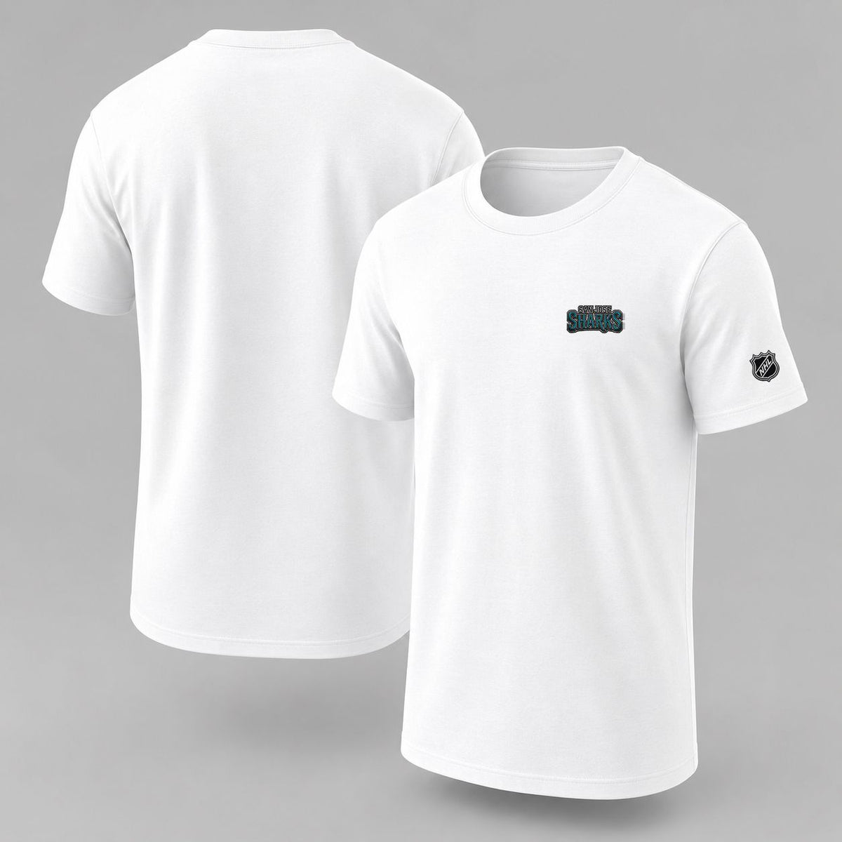 068 San Jose Sharks Puff Embroidered Logo T-Shirt - Unisex Short Sleeve Tee