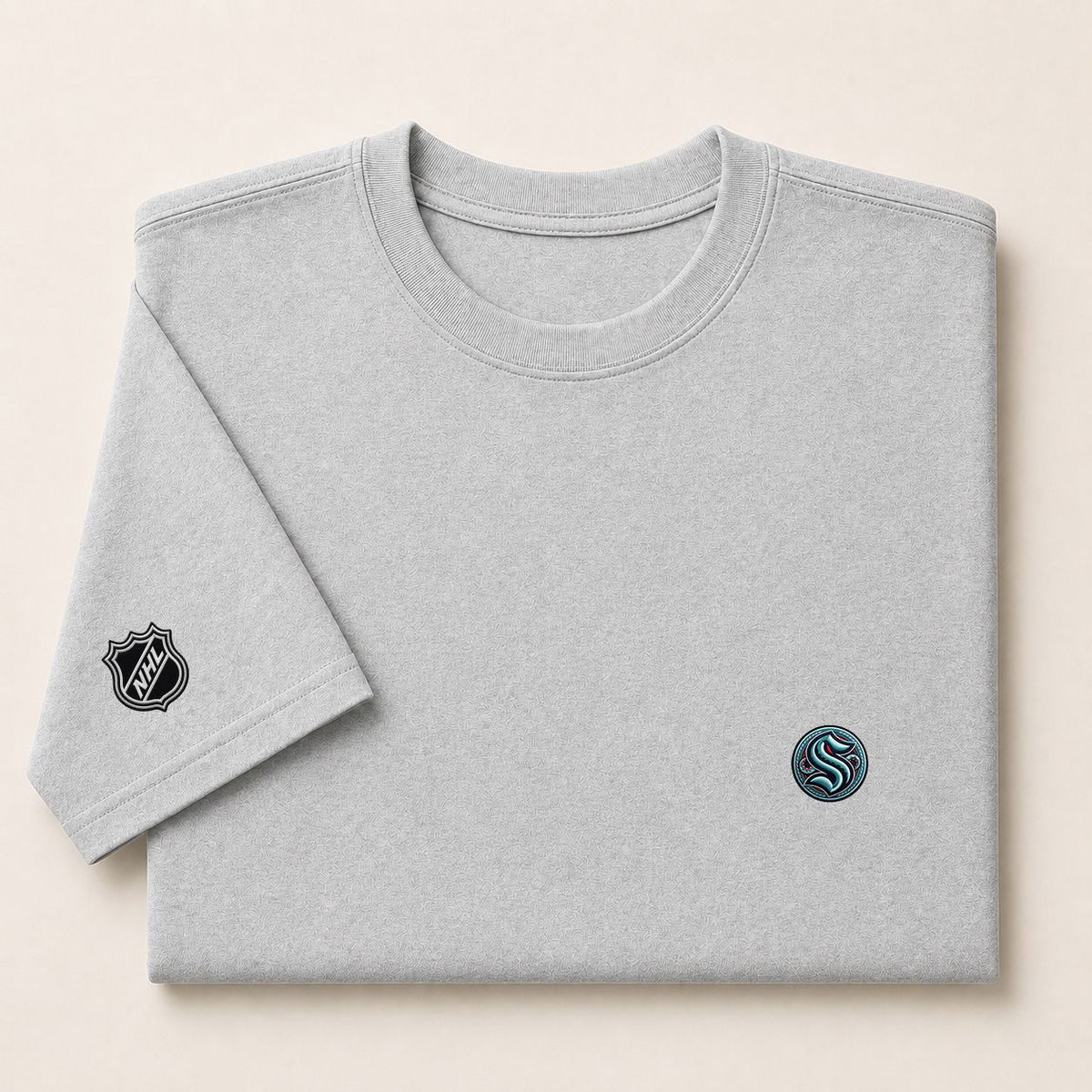 070 Seattle Kraken Puff Embroidered Logo T-Shirt - Unisex Short Sleeve Tee