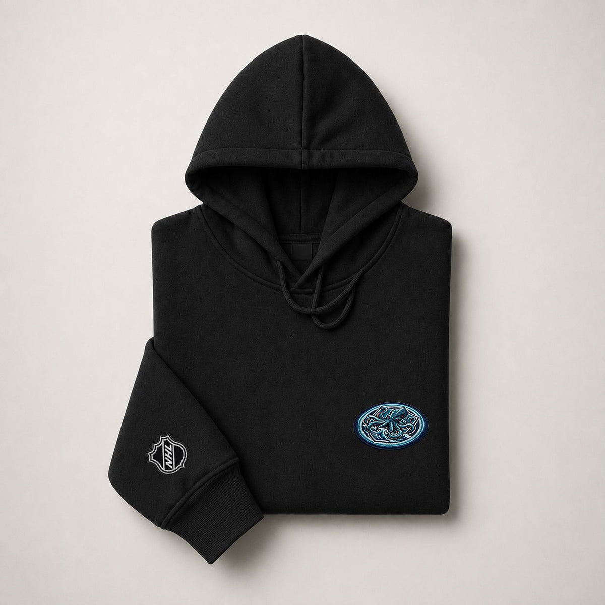070 Seattle Kraken Pullover Hoodie - Embroidered Logo Fleece Sweatshirt