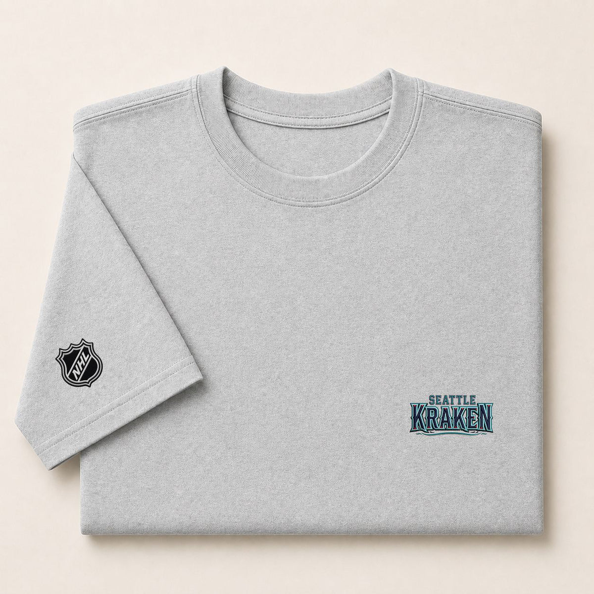 071 Seattle Kraken Puff Embroidered Logo T-Shirt - Unisex Short Sleeve Tee