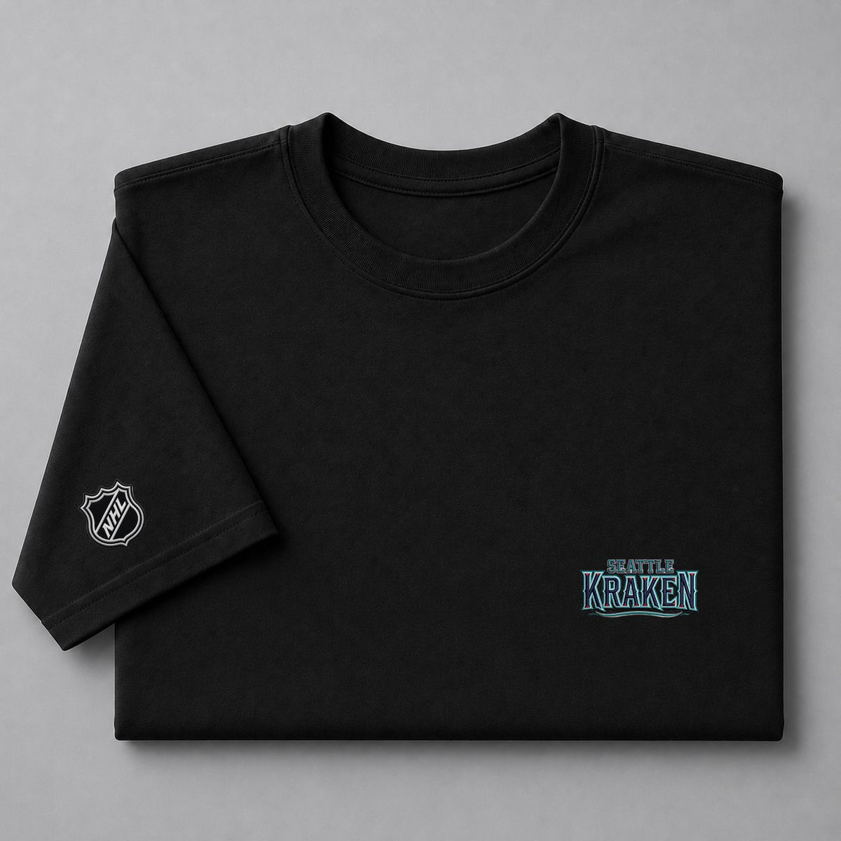 071 Seattle Kraken Puff Embroidered Logo T-Shirt - Unisex Short Sleeve Tee