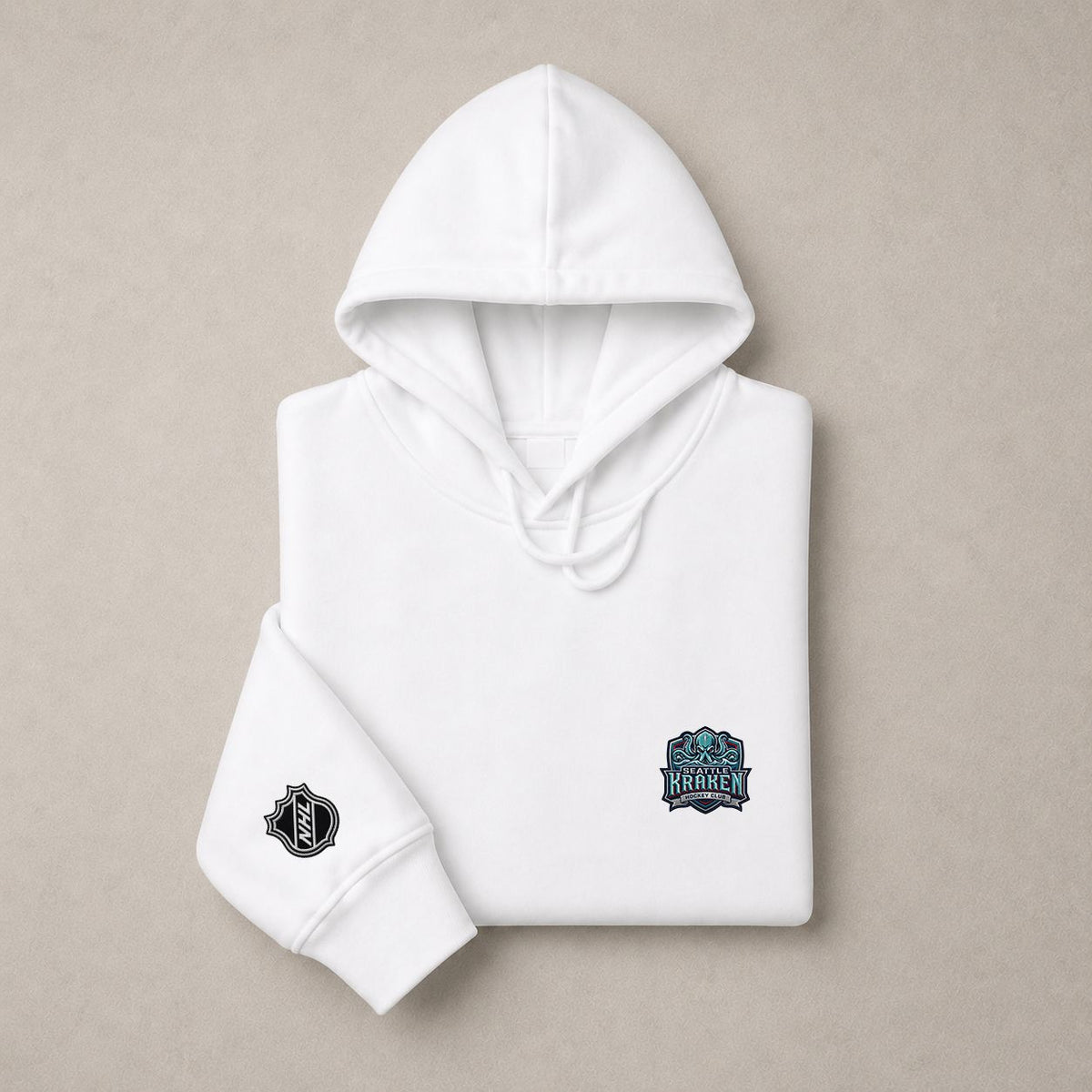 072 Seattle Kraken Pullover Hoodie - Embroidered Logo Fleece Sweatshirt