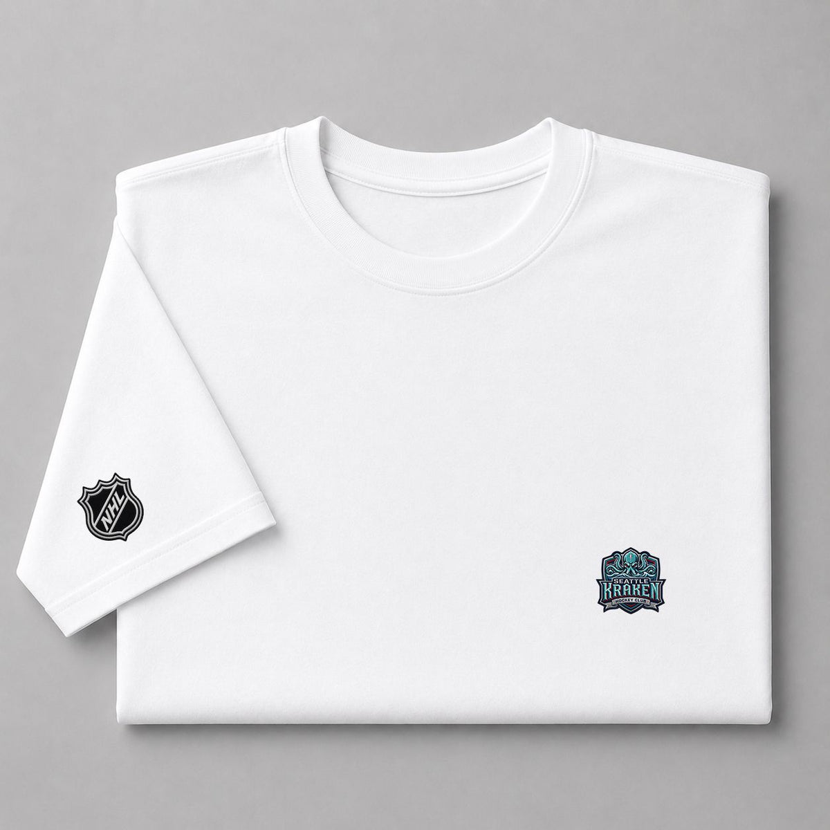 072 Seattle Kraken Puff Embroidered Logo T-Shirt - Unisex Short Sleeve Tee