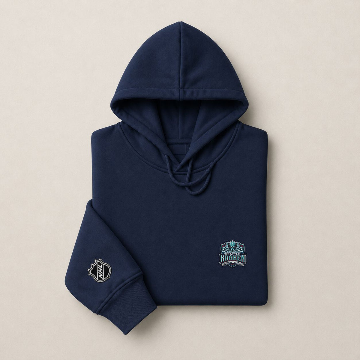 072 Seattle Kraken Pullover Hoodie - Embroidered Logo Fleece Sweatshirt