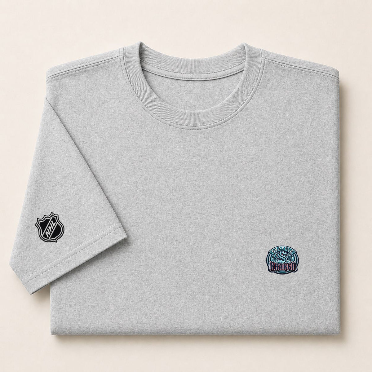 072 Seattle Kraken Puff Embroidered Logo T-Shirt - Unisex Short Sleeve Tee