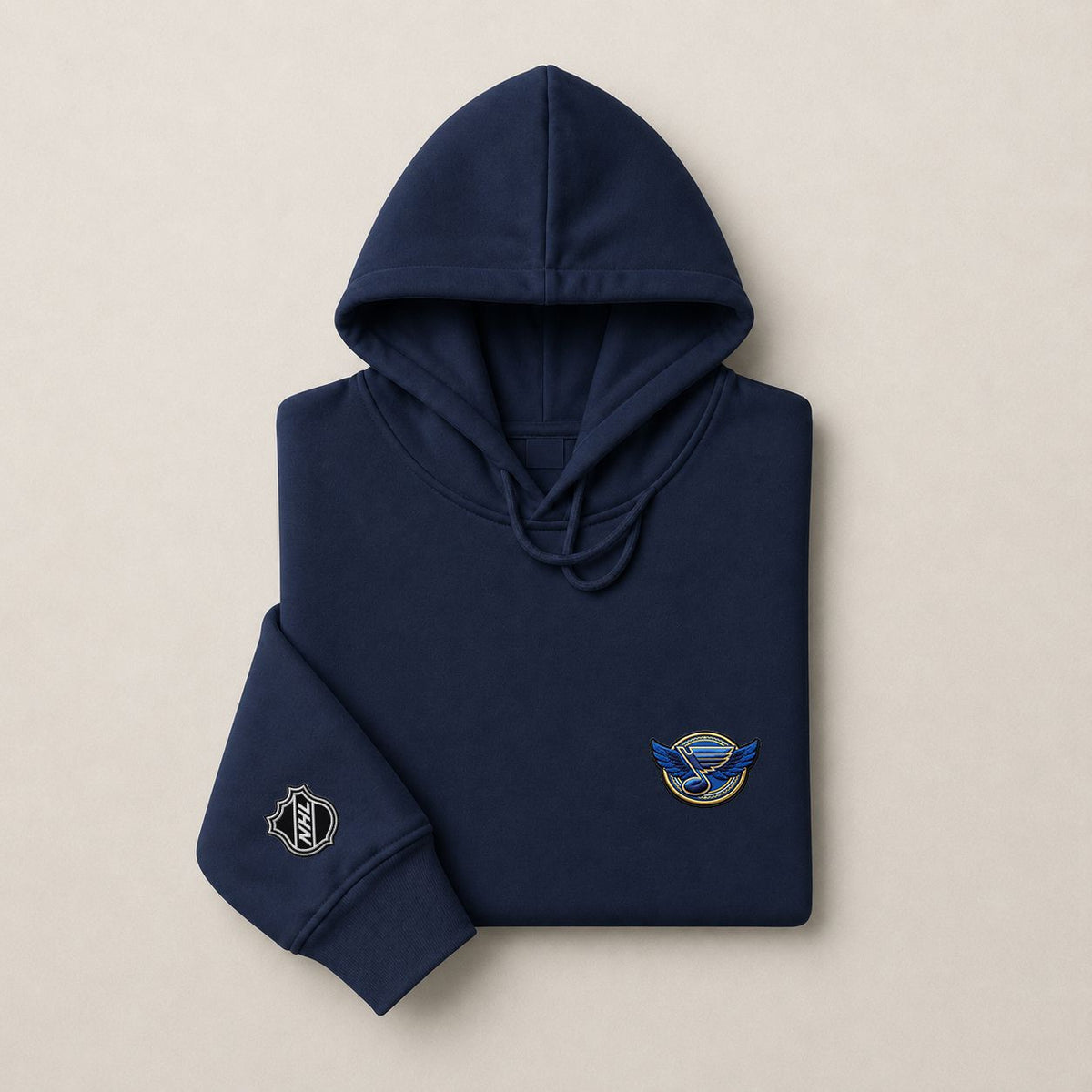 073 St Louis Blues Pullover Hoodie - Embroidered Logo Fleece Sweatshirt