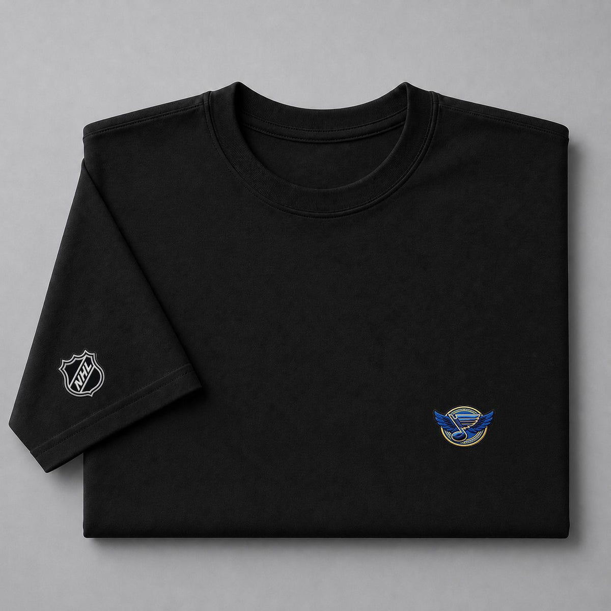 073 St Louis Blues Puff Embroidered Logo T-Shirt - Unisex Short Sleeve Tee