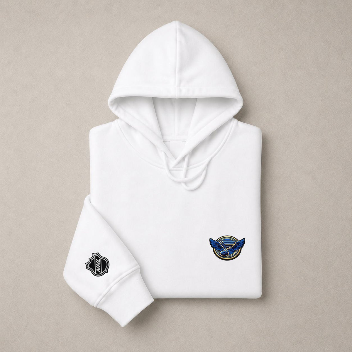 073 St Louis Blues Pullover Hoodie - Embroidered Logo Fleece Sweatshirt