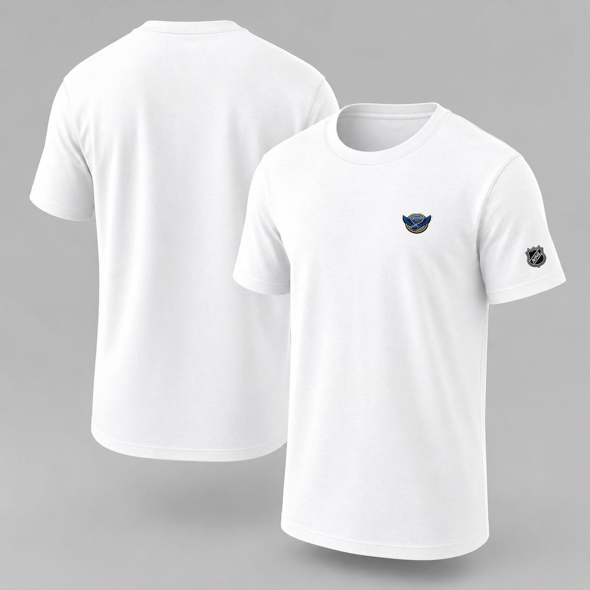 073 St Louis Blues Puff Embroidered Logo T-Shirt - Unisex Short Sleeve Tee