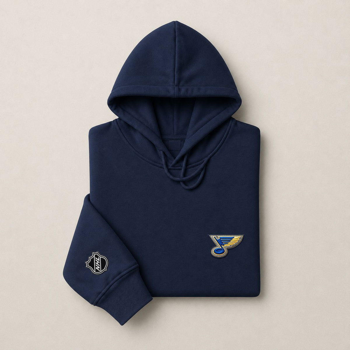 073 St Louis Blues Pullover Hoodie - Embroidered Logo Fleece Sweatshirt