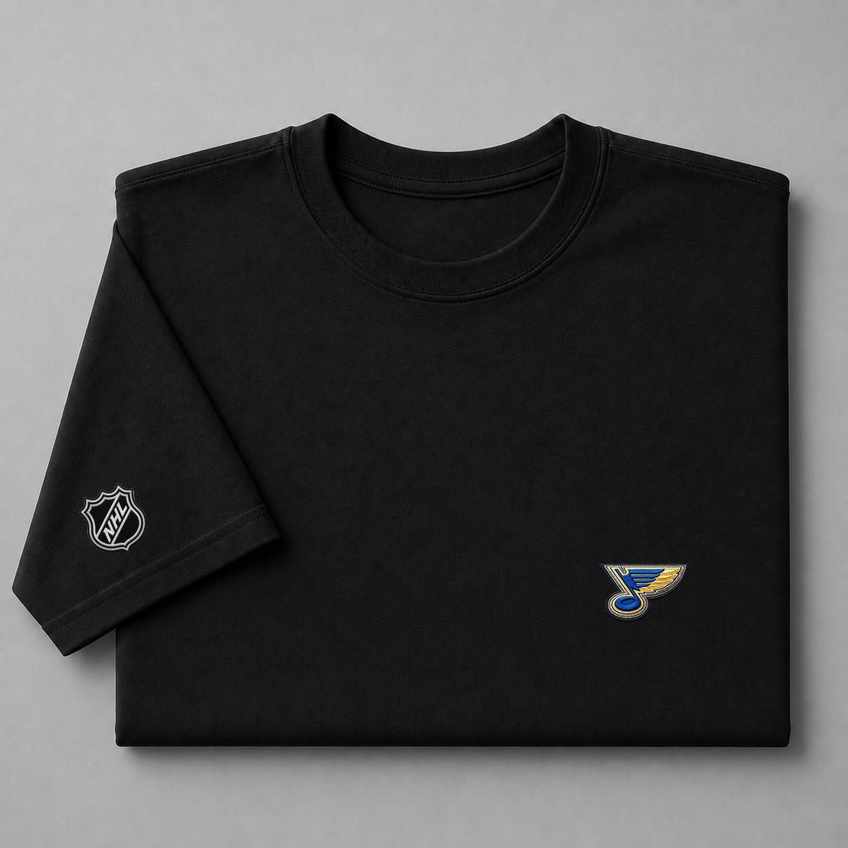 073 St Louis Blues Puff Embroidered Logo T-Shirt - Unisex Short Sleeve Tee